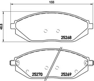 Колодки передние P10054 BREMBO