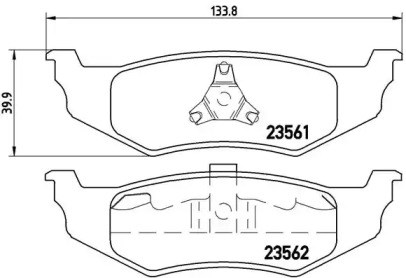 Колодки гальмові задні, дискові P11010 Brembo