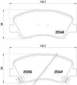 Колодки тормозные дисковые комплект P18025 BREMBO