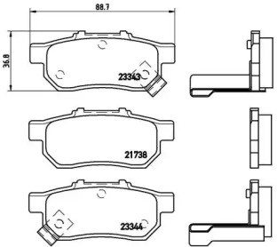 Задние дисковые колодки P28025 BREMBO