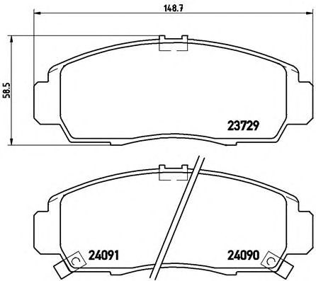 Колодки гальмівні передні, дискові P28034 Brembo