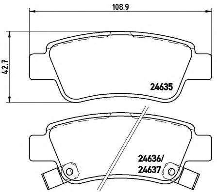P28046 BREMBO Колодки тормозные задние дисковые купить в Винница