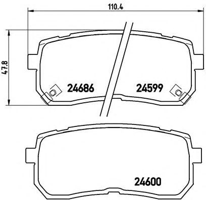 Колодки гальмові задні, дискові P30035 Brembo