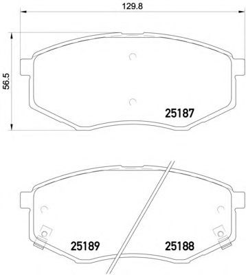 Колодки гальмівні передні дискові hyundai sonata 10- (вир-во mobis)