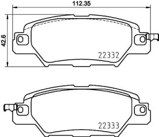 Комплект задних колодок P49053 BREMBO