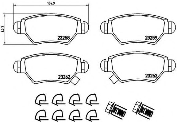 Колодки дисковые  P59031 BREMBO