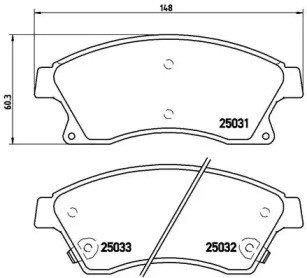 BREMBO P59076 Передние тормозные колодки в наличии Сумы
