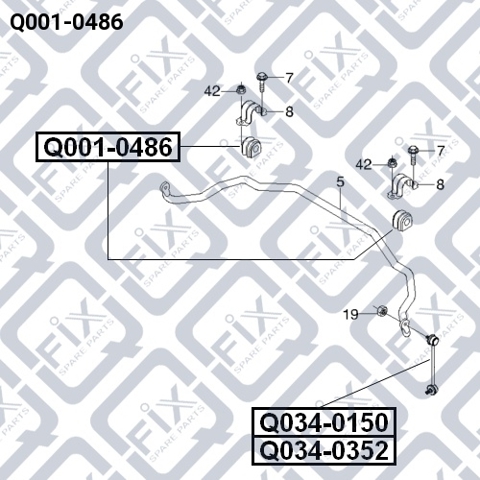 Втулка переднего стабилизатора Q0010486 Q-FIX