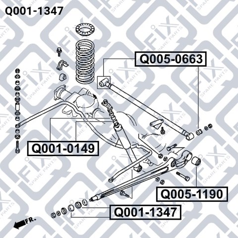 Передний сайлентблок заднего продольного рычага Q0011347 Q-FIX