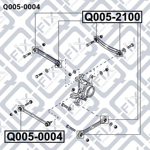 Сайлентблок тяги поперечної, задньої підвіски Q0050004 Q-fix