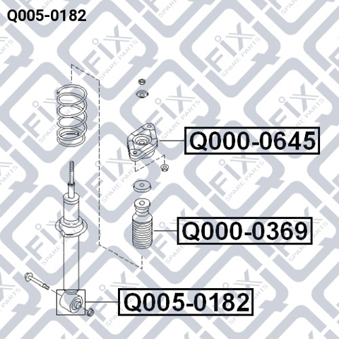 Сайлентблок амортизатора заднего Q0050182 Q-FIX