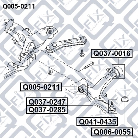 Сайлентблок передний переднего рычага Q005-0211