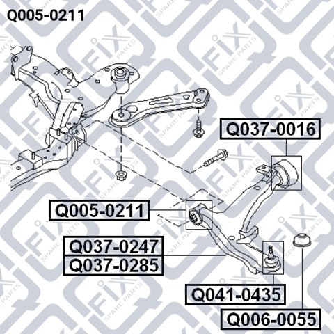 Сайлентблок переднего нижнего рычага Q0050211 Q-FIX