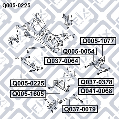 Сайлентблок заднего поперечного рычага, внутренний Q0050225 Q-FIX