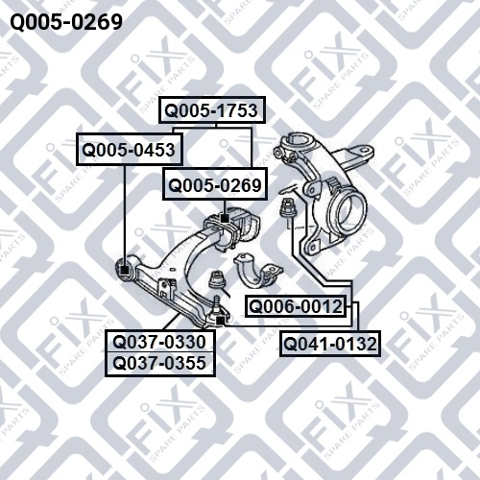 Сайлентблок нижний передней подвески Q0050269 Q-FIX