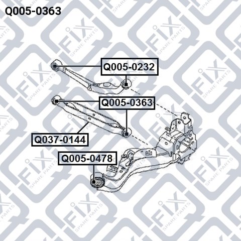 Сайлентблок задней тяги Q0050363 Q-FIX
