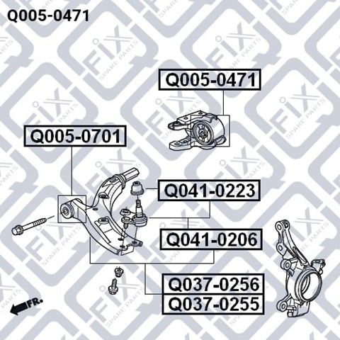 Сайлентблок передней подвески Q0050471 Q-FIX