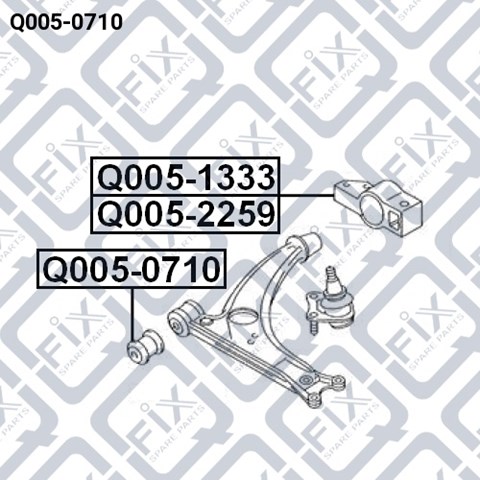 Сайлентблок нижнего рычага передней подвески Q0050710 Q-FIX