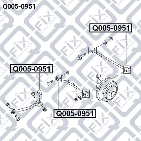 Сайлентблок заднього поперечного важеля Q0050951 Q-fix