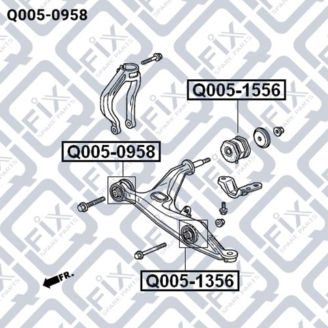 Сайлентблок нижний передней подвески Q0050958 Q-FIX