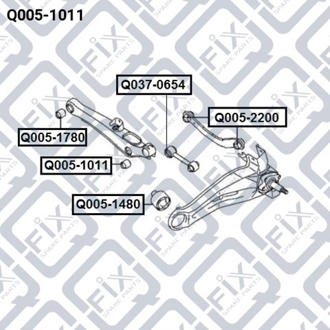 Сайлентблок заднього поперечного важеля, зовнішній Q0051011 Q-fix