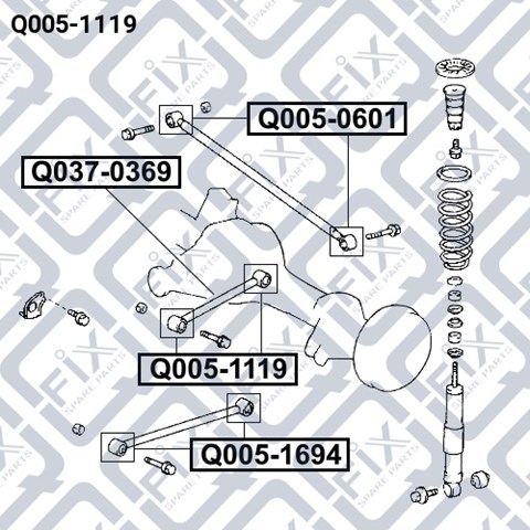 Сайлентблок задней тяги Q0051119 Q-FIX