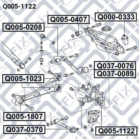 Сайлентблок задней подвески Q0051122 Q-FIX