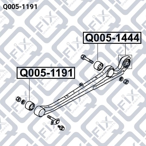 Сайлентблок заднего продольного рычага, передний Q0051191 Q-FIX