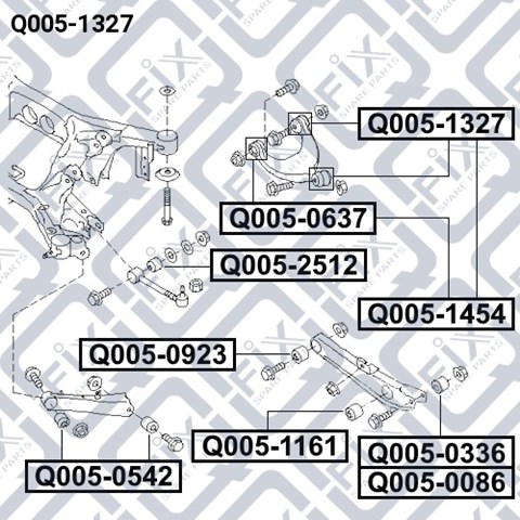 Полиуретановый сайлентблок заднего верхнего рычага Q0051327 Q-FIX