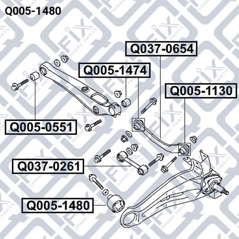 Сайлентблок заднього поздовжнього нижнього важеля Q0051480 Q-fix