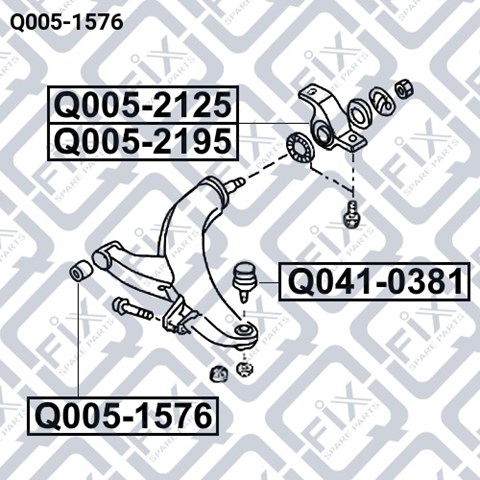 Сайлентблок нижний передней подвески Q0051576 Q-FIX