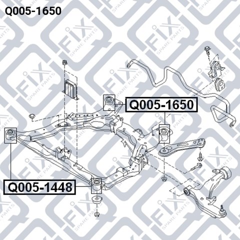 Сайлентблок подрамника задний Q005-1650