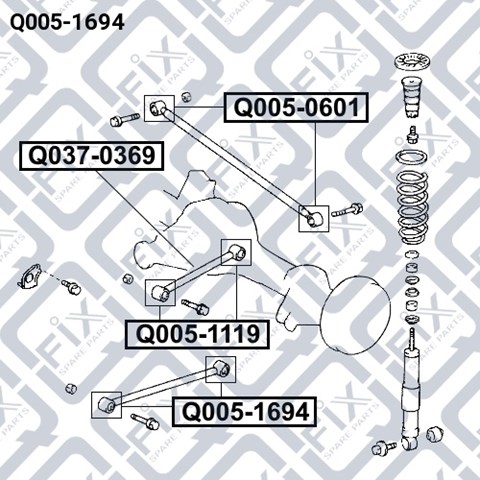Сайлентблок задней продольной тяги Q0051694 Q-FIX