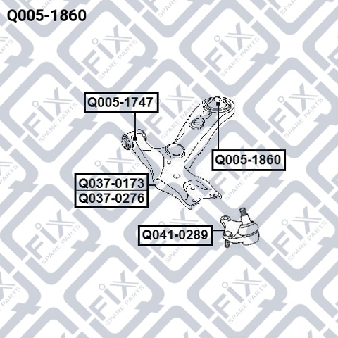 Сайлентблок нижний передней подвески Q0051860 Q-FIX