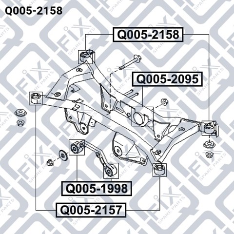 Сайлентблок подрамника задний Q0052158 Q-FIX