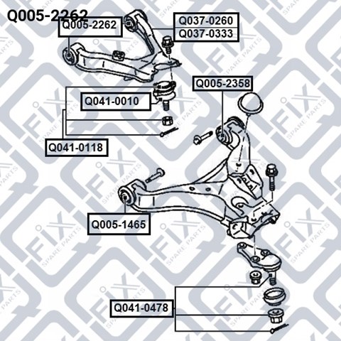 Сайлентблок переднього верхнього важеля Q0052262 Q-fix