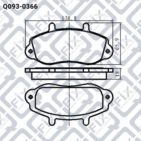 Колодки гальмівні передні, дискові Q0930366 Q-fix