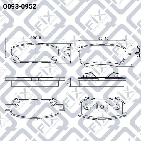 Задние тормозные колодки Q0930952 Q-FIX