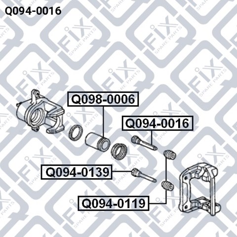 Направляюча супорту заднього Q0940016 Q-fix