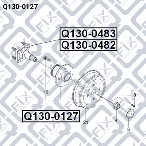 Ступица задняя Q1300127 Q-FIX