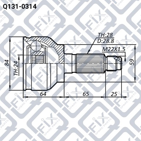 Шрус наружн (к-т) 24x58.5x28 Q131-0314