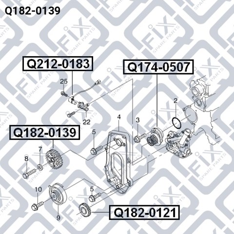 Зірка-шестерня приводу розподілвала двигуна Q1820139 Q-fix