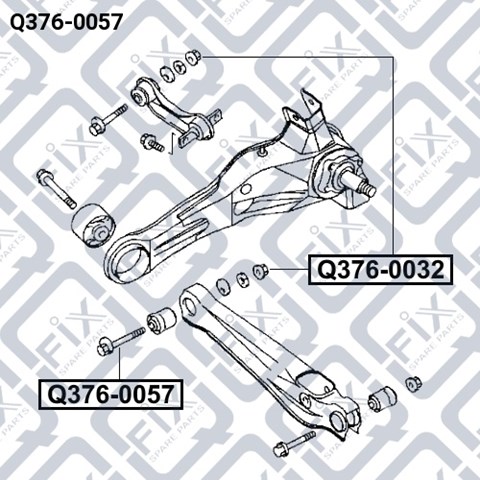 Болт кріплення заднього розвального важеля, внутрішній Q3760057 Q-fix