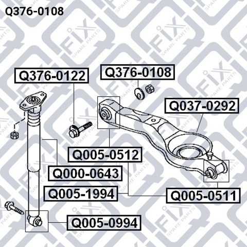 Шайба болта кріплення заднього нижнього важеля, внутрішня Q3760108 Q-fix