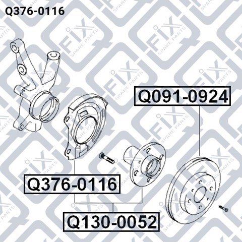 Болт крепления ступицы Q3760116 Q-FIX