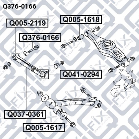 Болт кріплення заднього розвального важеля, внутрішній Q3760166 Q-fix