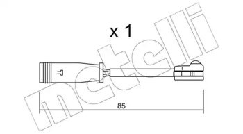Датчик зносу гальмівних колодок, задній SU314 Metelli