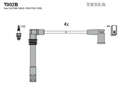 Высоковольтные провода  T002B TESLA