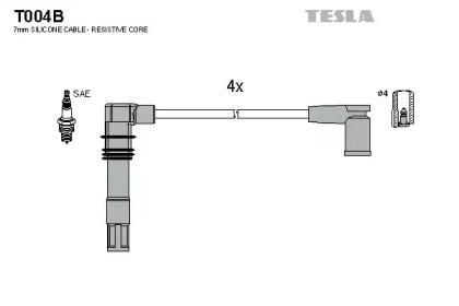Высоковольтные провода  T004B TESLA