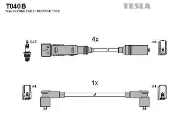 Провода зажигания T040B TESLA
